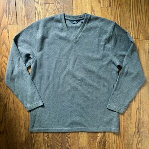 Brooks Brothers 365 Gray V-Neck Sweater Medium
